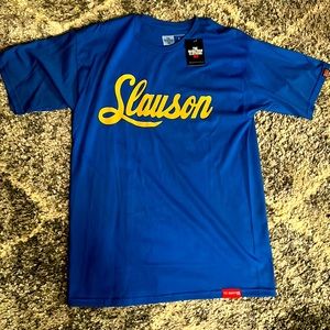 Slauson yellow and blue t shirt large